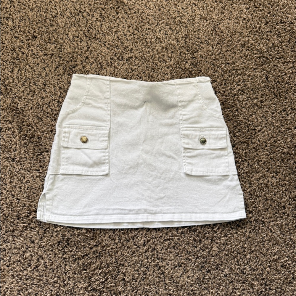 White Y2K Mini Skirt